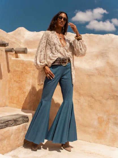 Retro Flare High-Waisted Jeans