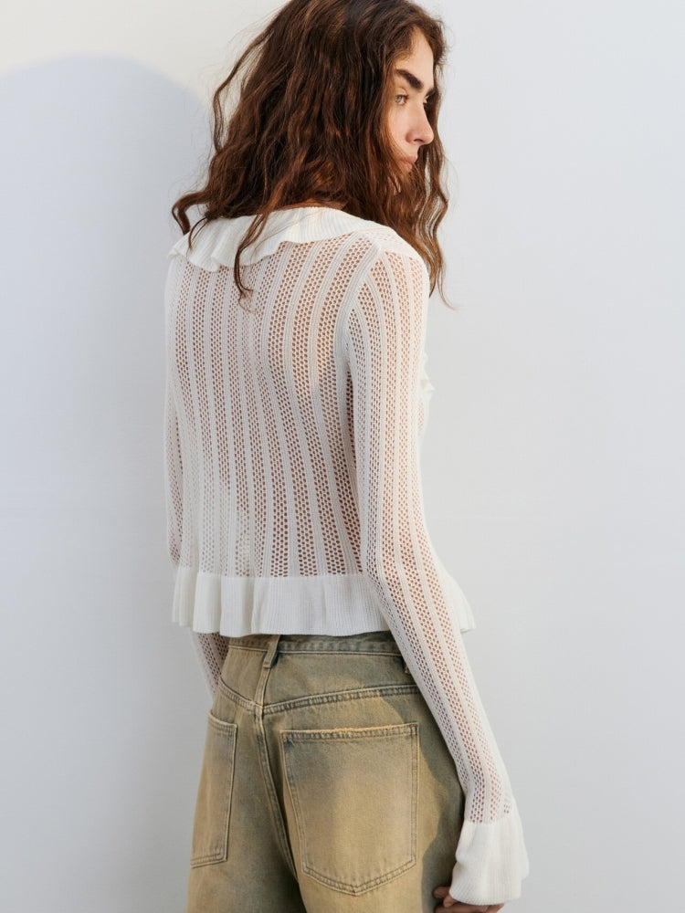 V-Neck Bell Sleeve Cardigan